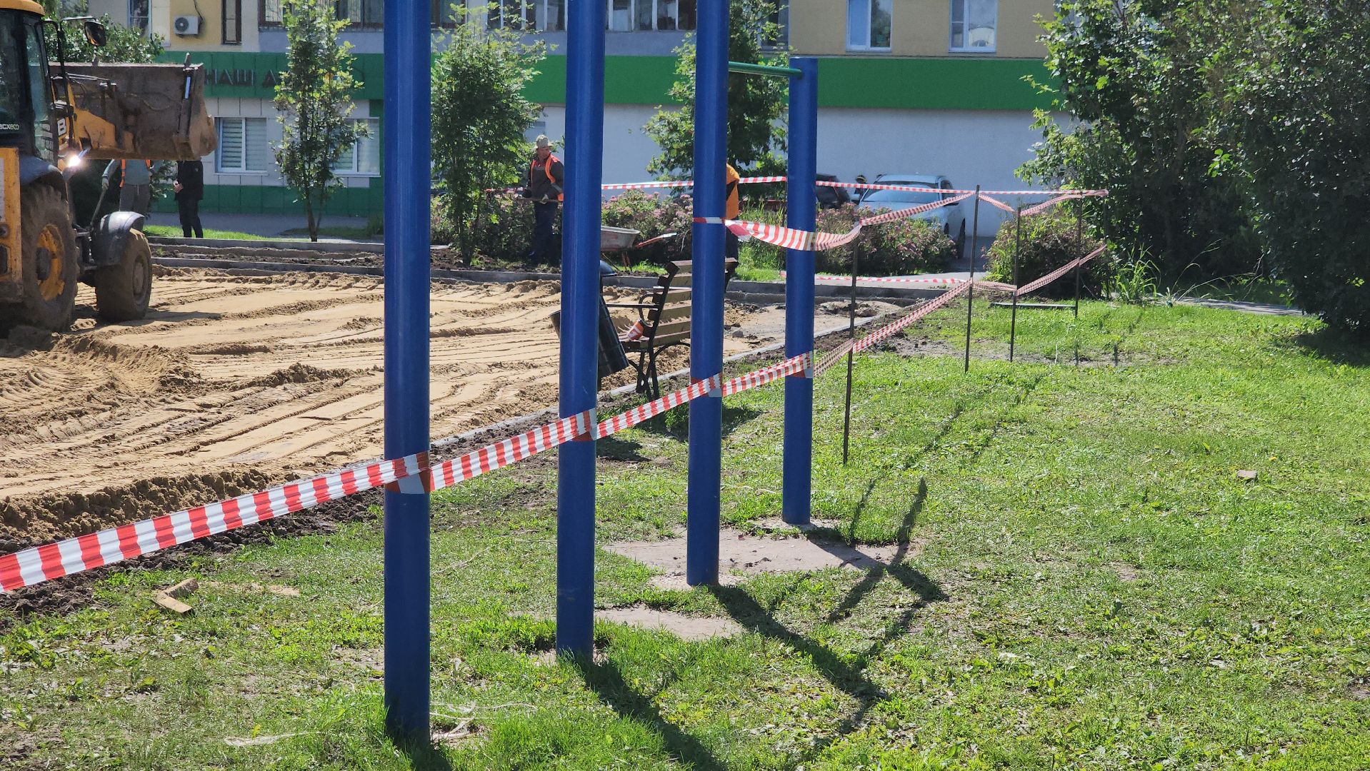 кашира, детская  площадка, игровой комплекс, благоустройство, земляные работы, бортовой камень, фундамент,