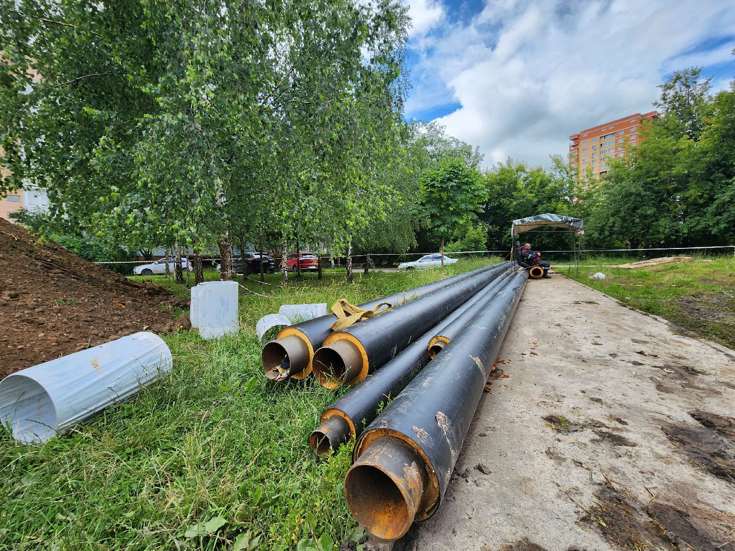 чехов, вишневый бульвар, улица чехова, ремонт теплотрассы, горячее водоснабжение, замена труб, передовая система теплоснабжения, уникальная ППУ изоляция, система контроля, госпрограмма московской области, развитие инженерной инфраструктуры и энергоэффективности,губернатор подмосковья,