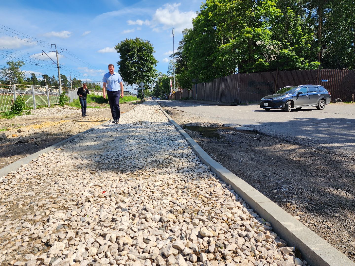 раменское, дороги,тротуар на праволинейной улице в послке ильинский ,