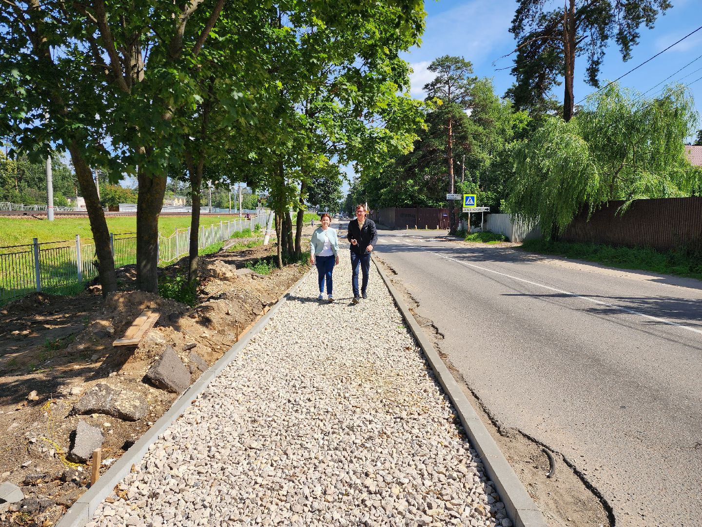 раменское, дороги,тротуар на праволинейной улице в послке ильинский ,
