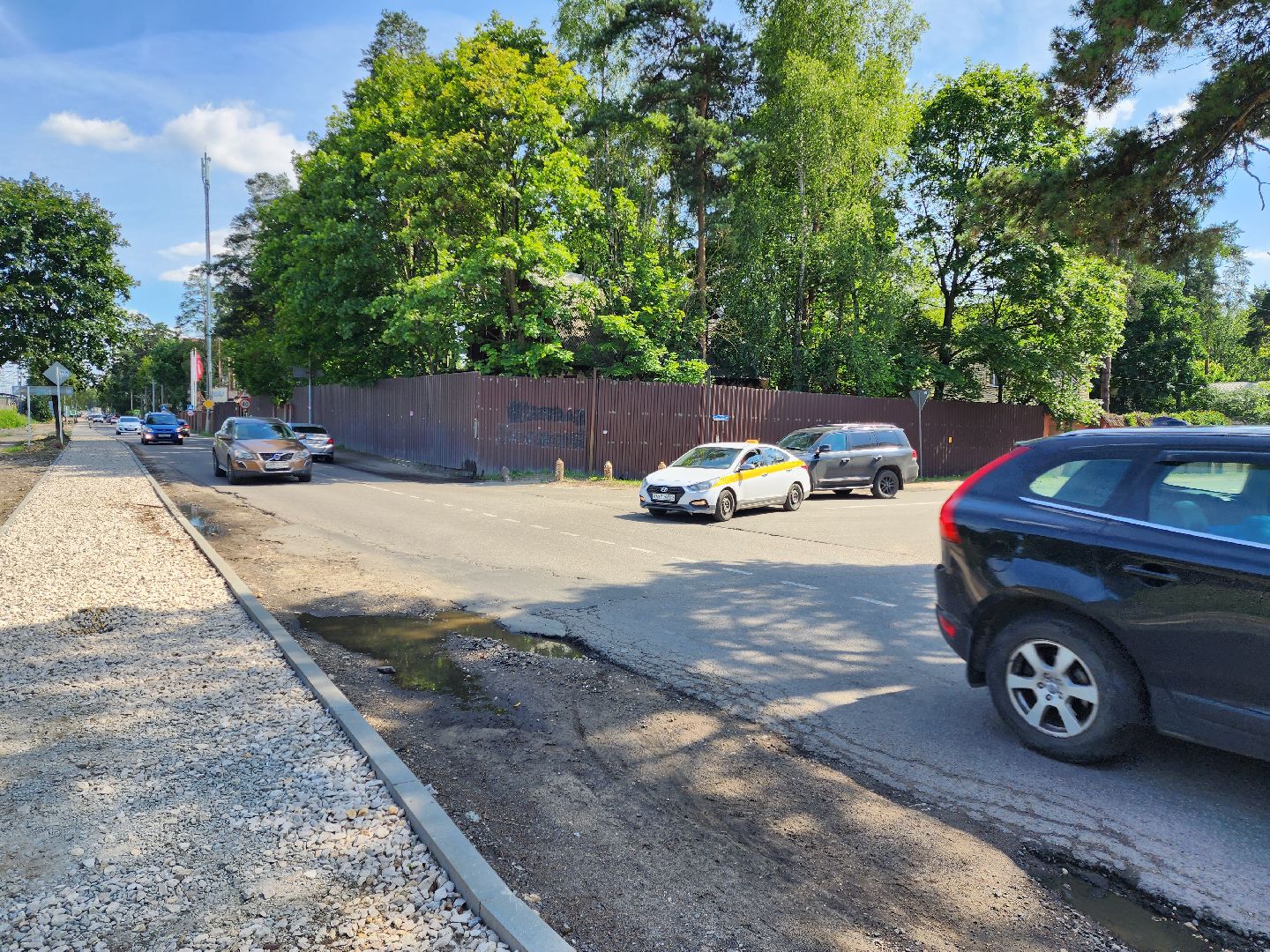 раменское, дороги,тротуар на праволинейной улице в послке ильинский ,