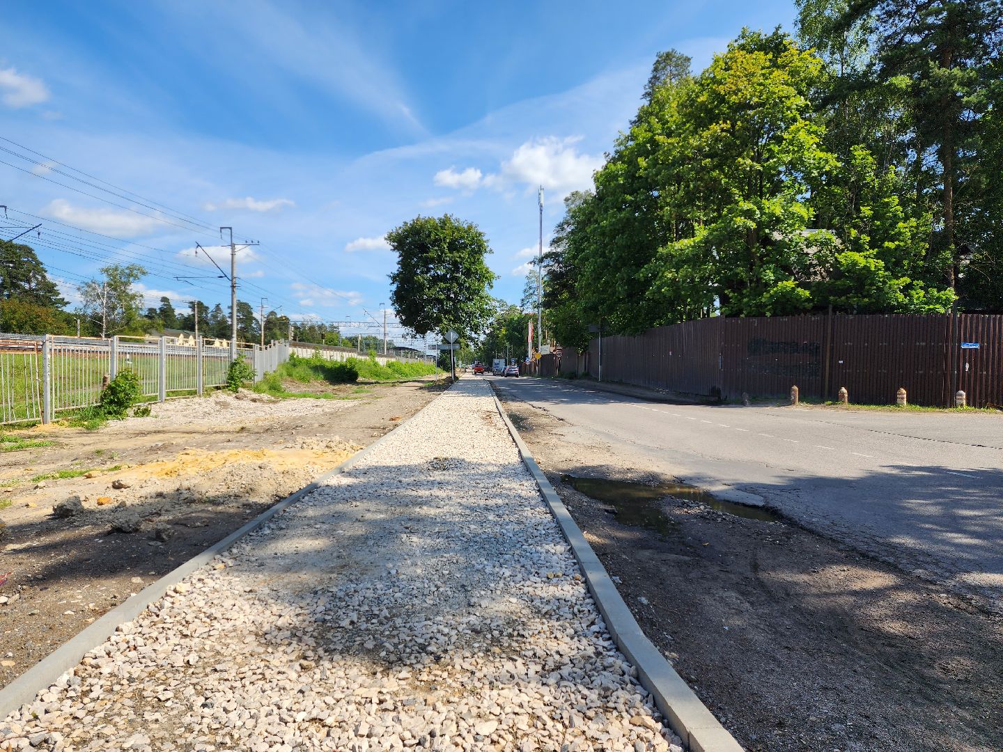раменское, дороги,тротуар на праволинейной улице в послке ильинский ,