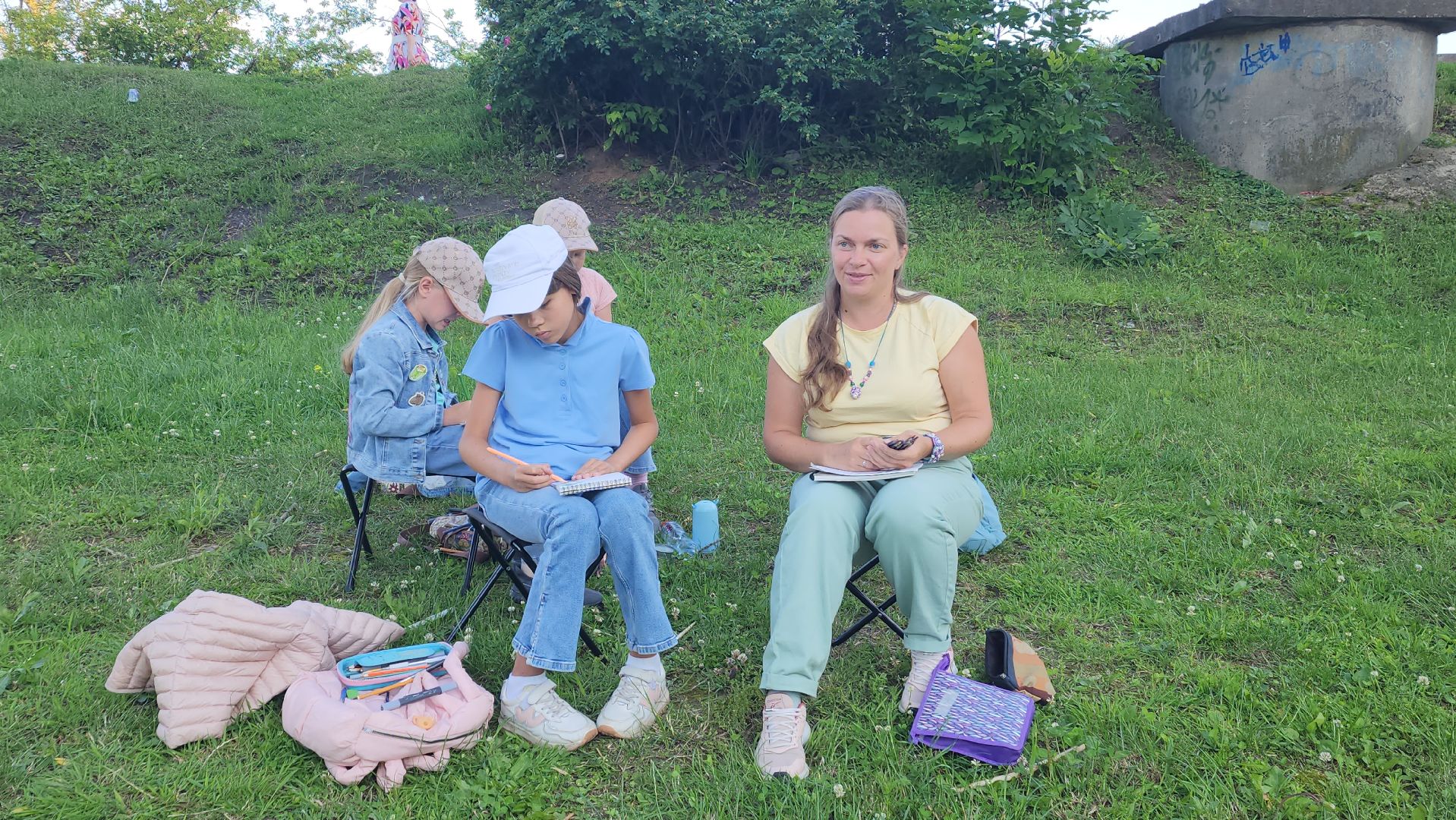 вертикалки, пушкино, пленэр, река, серебрянка,художница, центральная библиотека,мастер-класс,пейзаж,рисование,летний досуг,