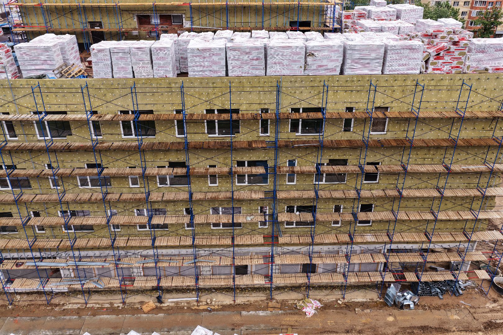 видео с коптера, пристройка к Немчиновскому лицею, лицей в одинцове