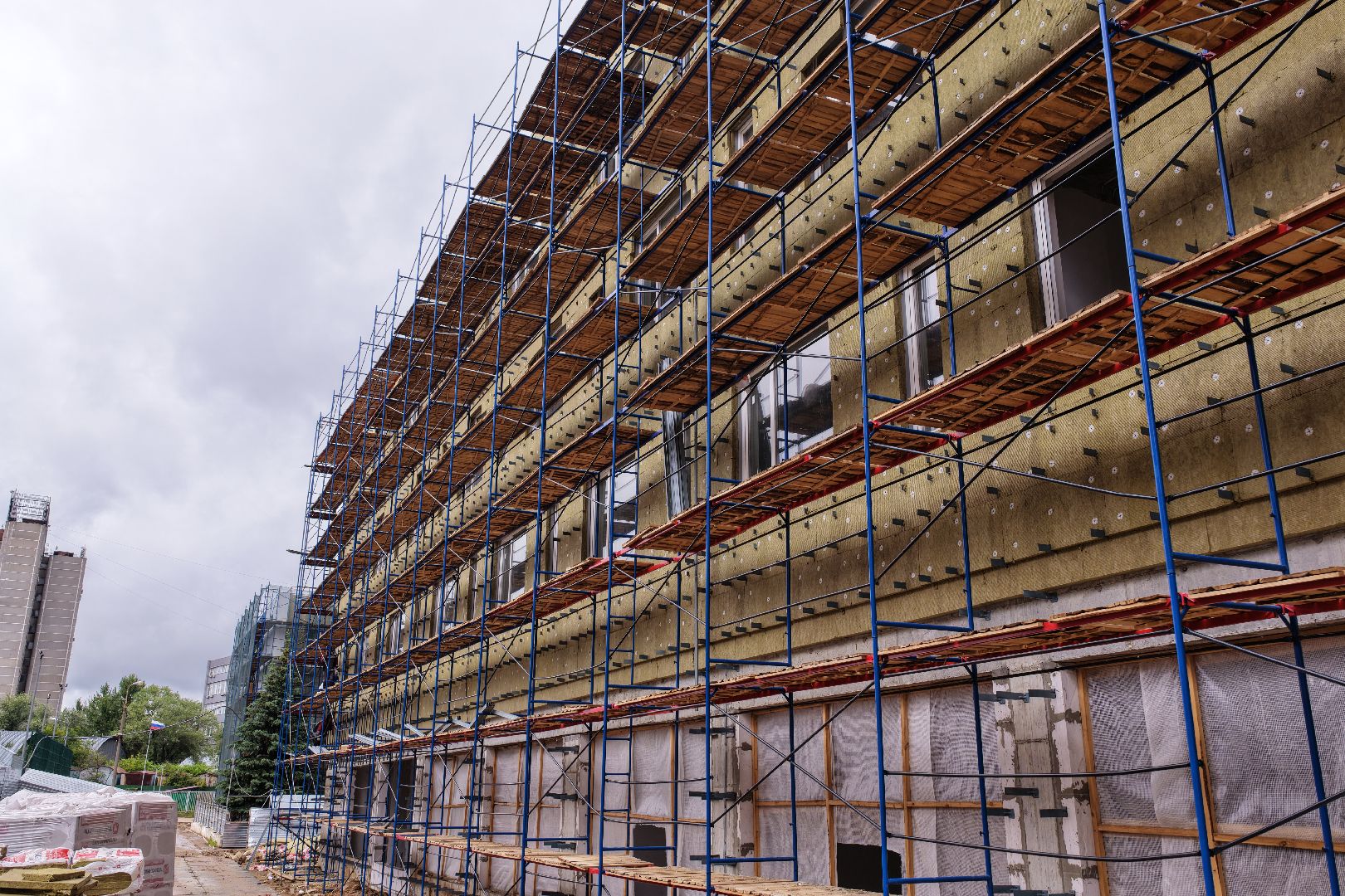 видео с коптера, пристройка к Немчиновскому лицею, лицей в одинцове