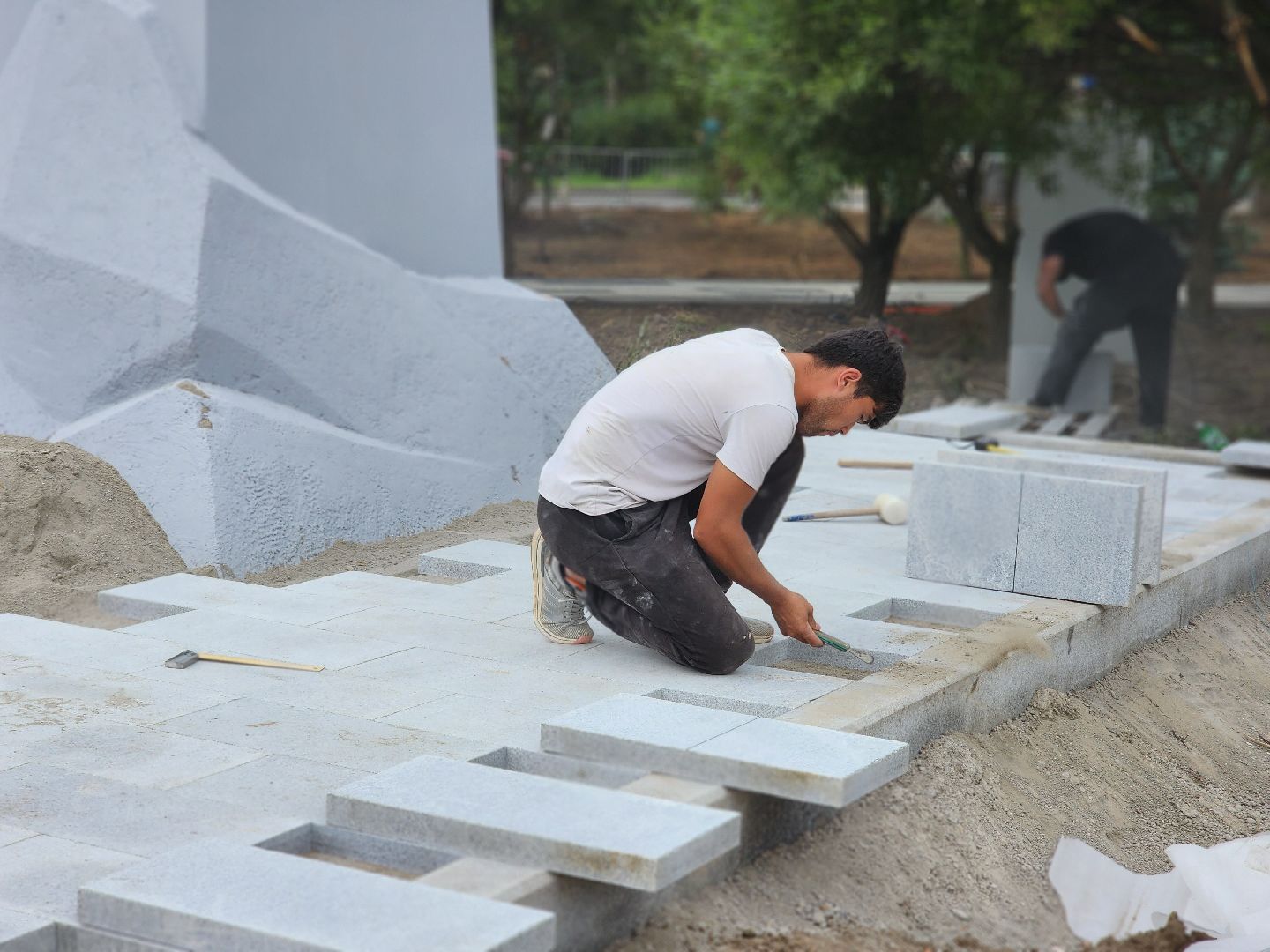 королёв, благоустройство, сквер у проходной ркк энергия, обновленный памятник ленину,