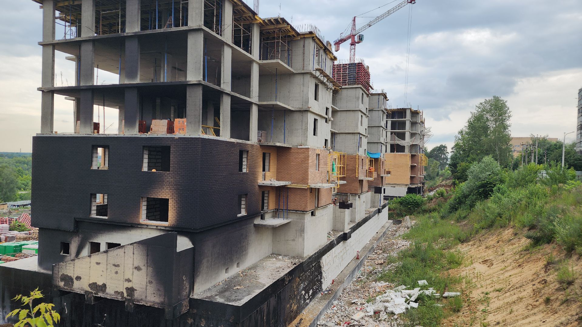 пожар, чп,  лосино-петровский, стройка,