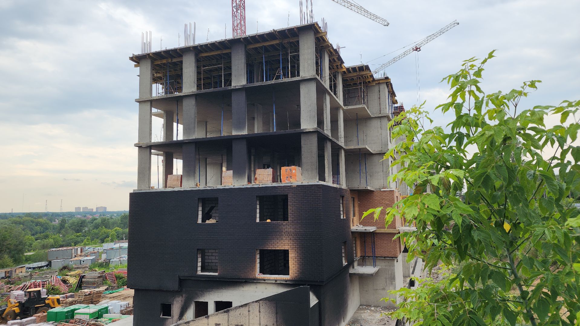 пожар, чп,  лосино-петровский, стройка,