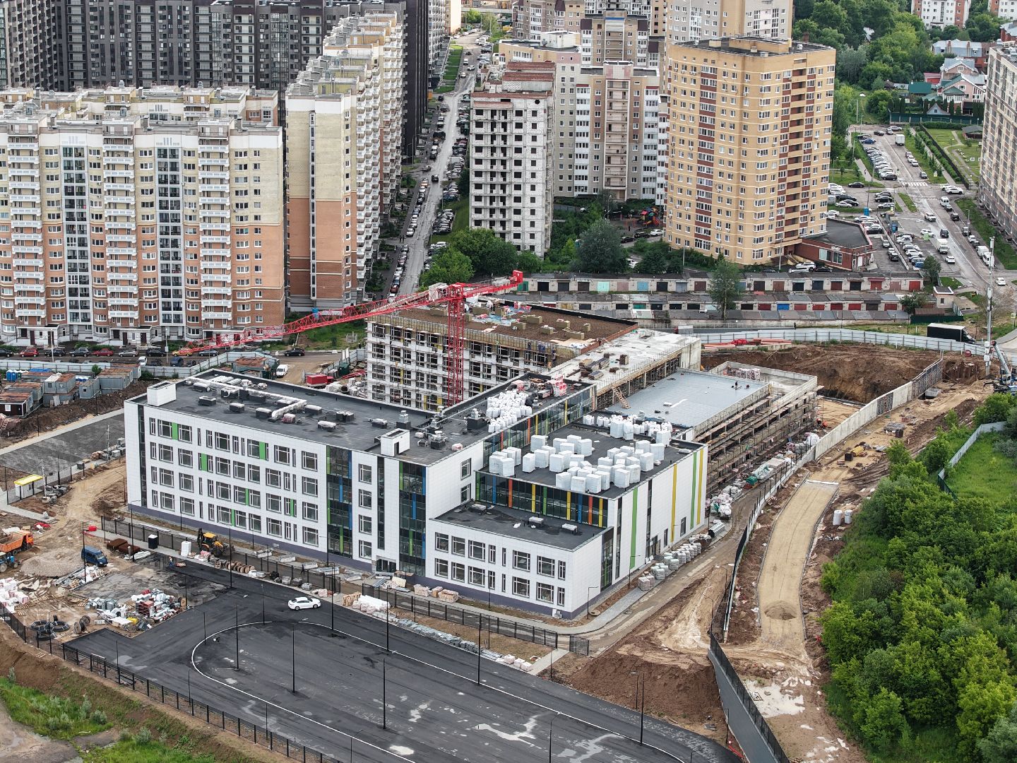 видео с коптера, школа в одинцове, новая школа в звенигороде,