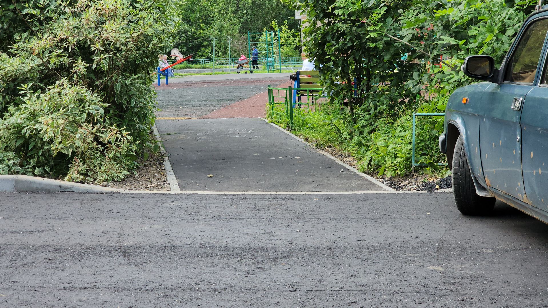 Асфальтирование , новый асфальт, Лобня, Благоустройство дворов,