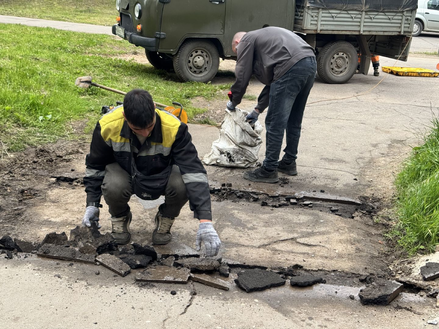 шаховская, ремонт дороги, ямочный ремон,