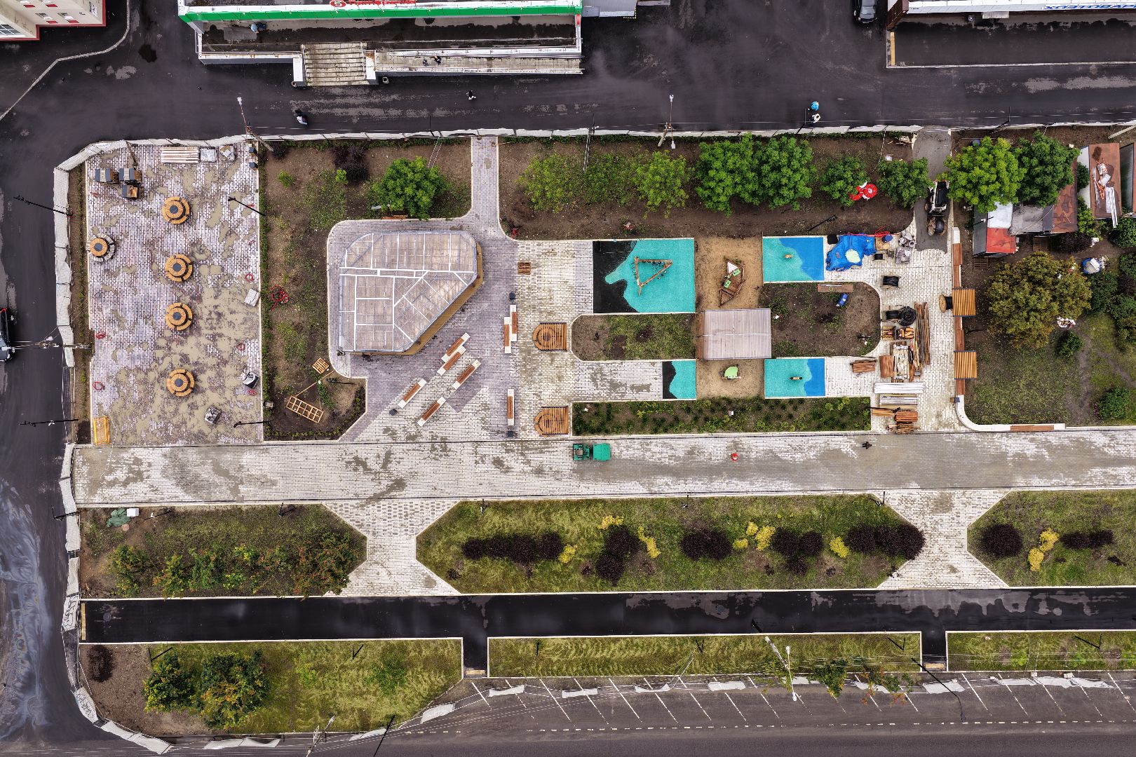 видео с коптера, Сквер 60 лет Победы в Егорьевске, благоустройство в егорьевске,