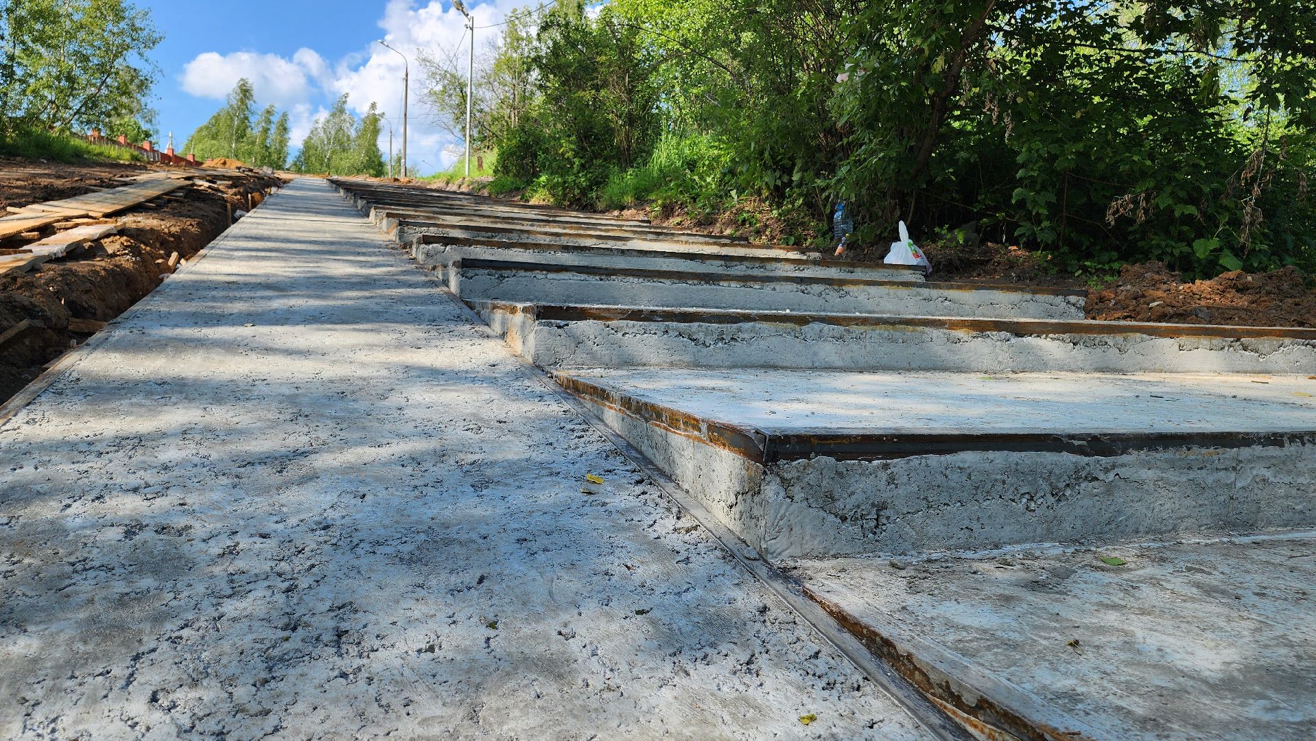 кашира, тротуар, пешеходная дорога, тесна, железная дорога, строительство, ремонт, благоустройство,