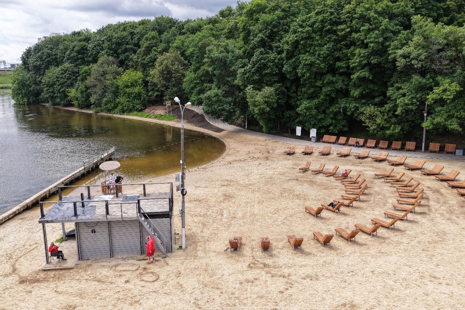 видео с коптера, пляжная зона в химках, парк имени льва толстого, лето в подмосковье,