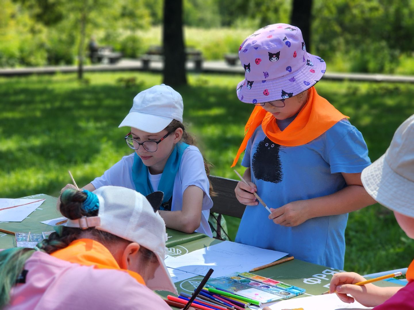 фрязино, летний детский лагерь, день семьи любви и верности, мастер-класс для детей, рисунки детей,