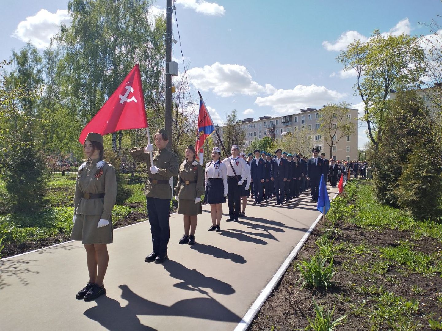 ученики, школа, праздник, День Победы, ветераны, Лосино-Петровский