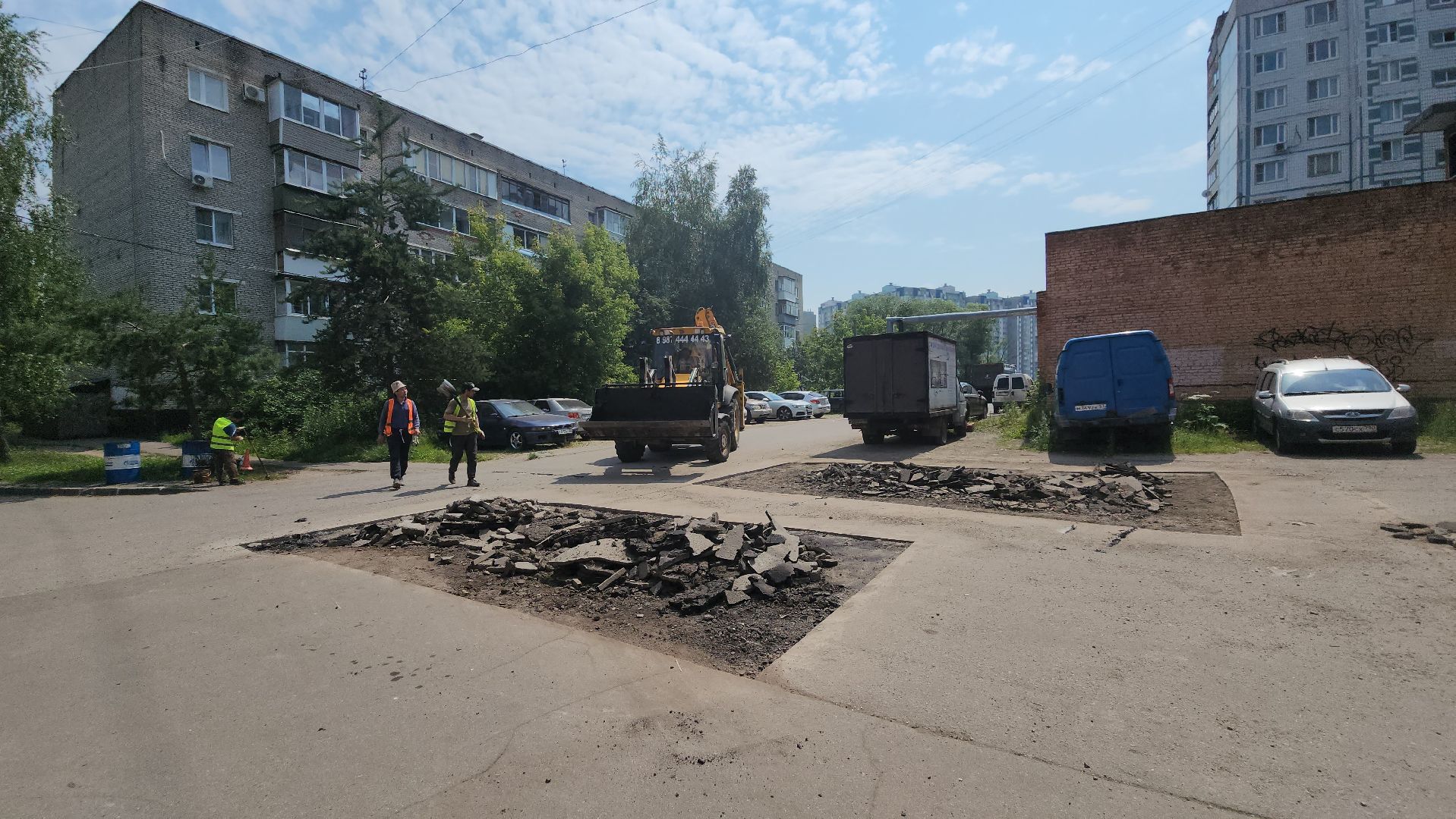 подготовительные работы, подготовка к асфальтированию, асфальт , Лобня ,