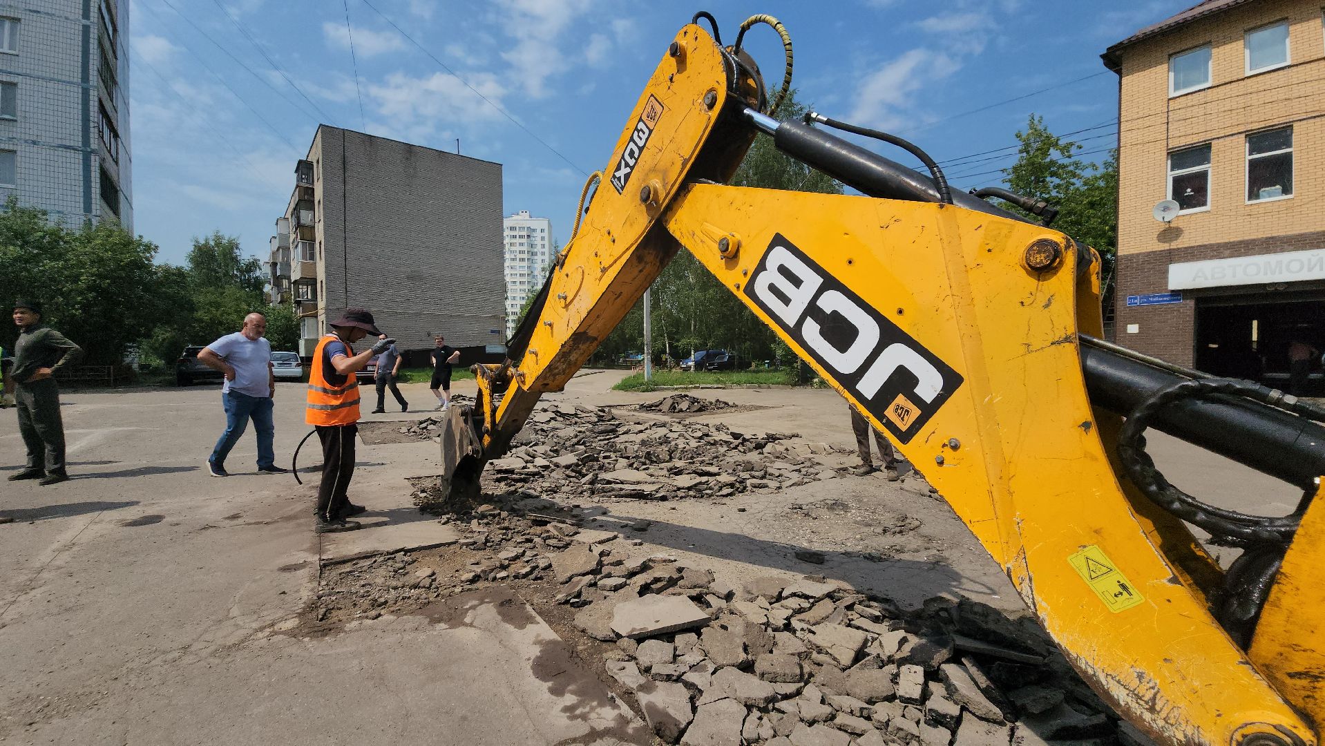 подготовительные работы, подготовка к асфальтированию, асфальт , Лобня ,