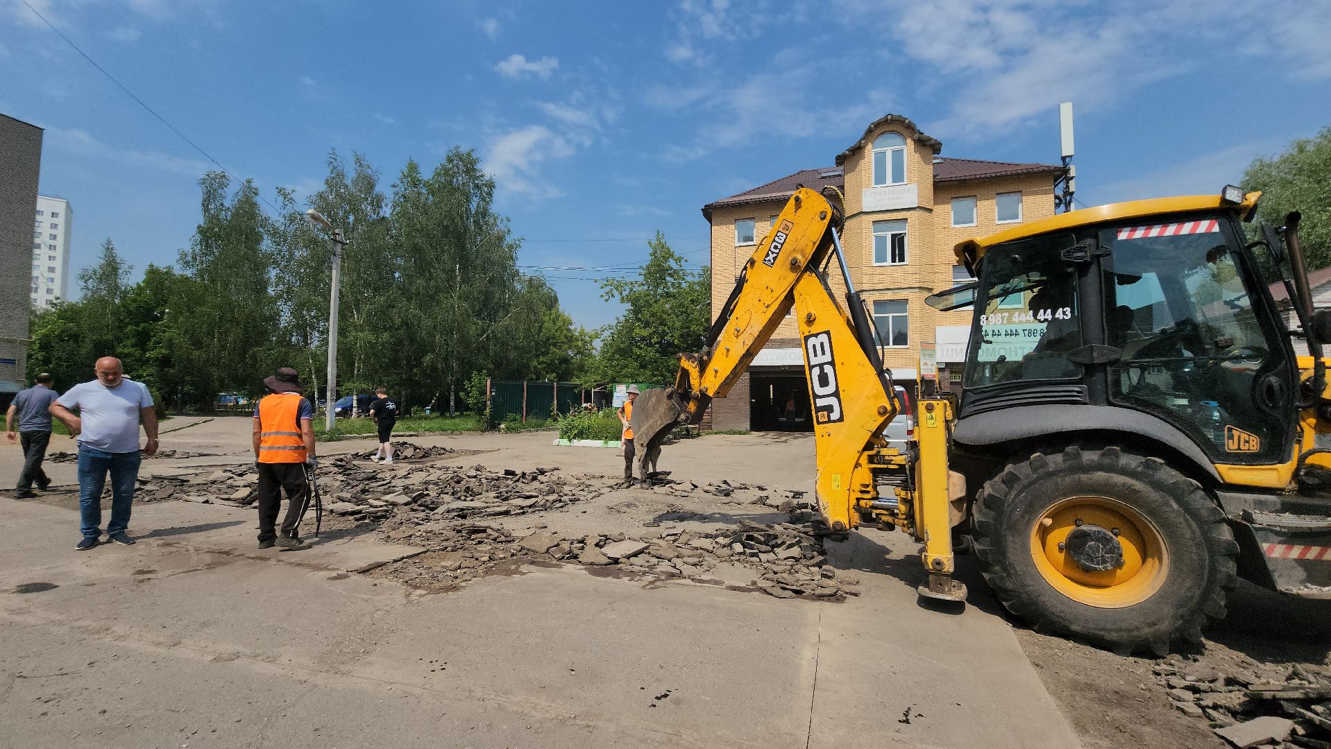 подготовительные работы, подготовка к асфальтированию, асфальт , Лобня ,