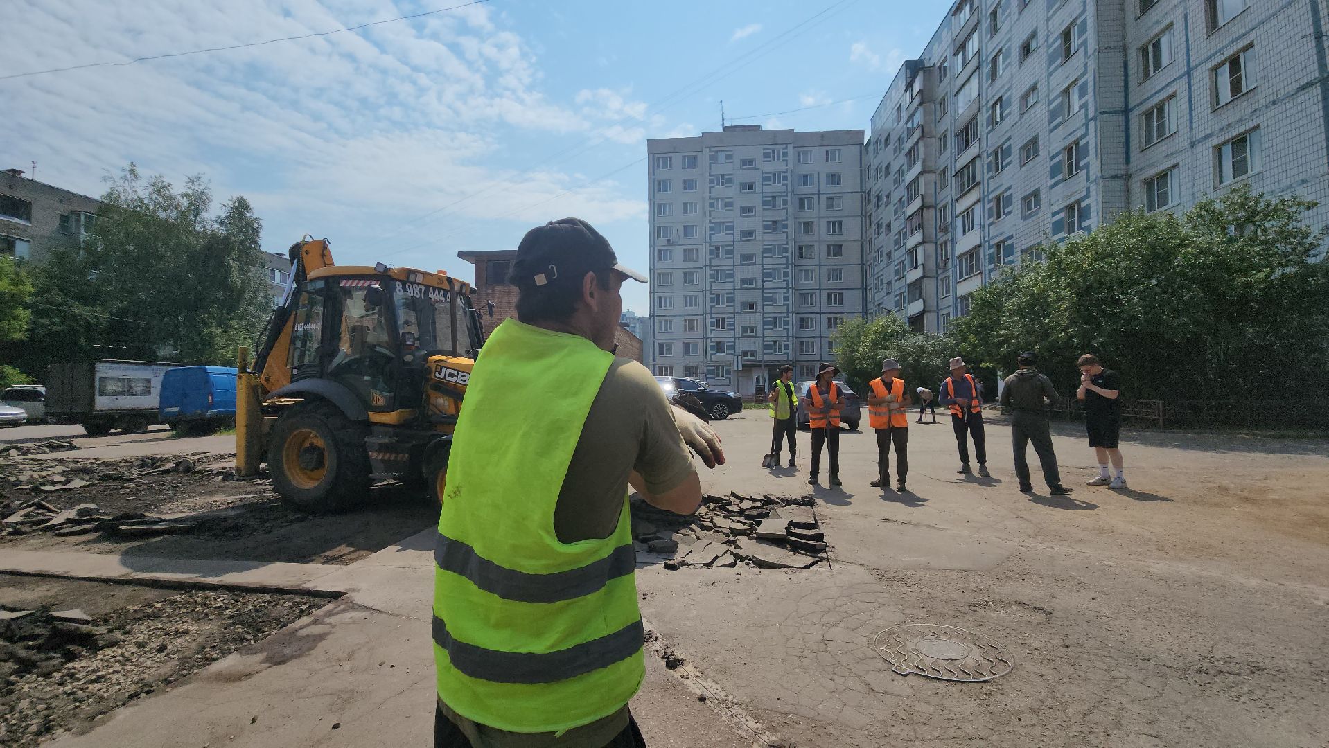 подготовительные работы, подготовка к асфальтированию, асфальт , Лобня ,