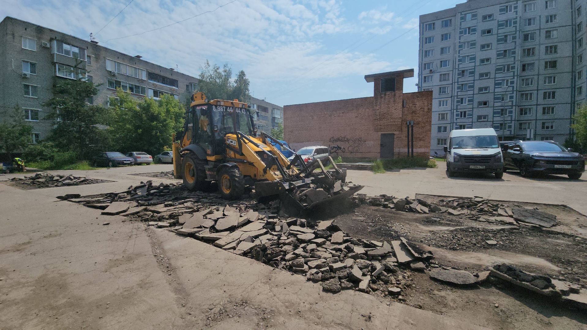 подготовительные работы, подготовка к асфальтированию, асфальт , Лобня ,