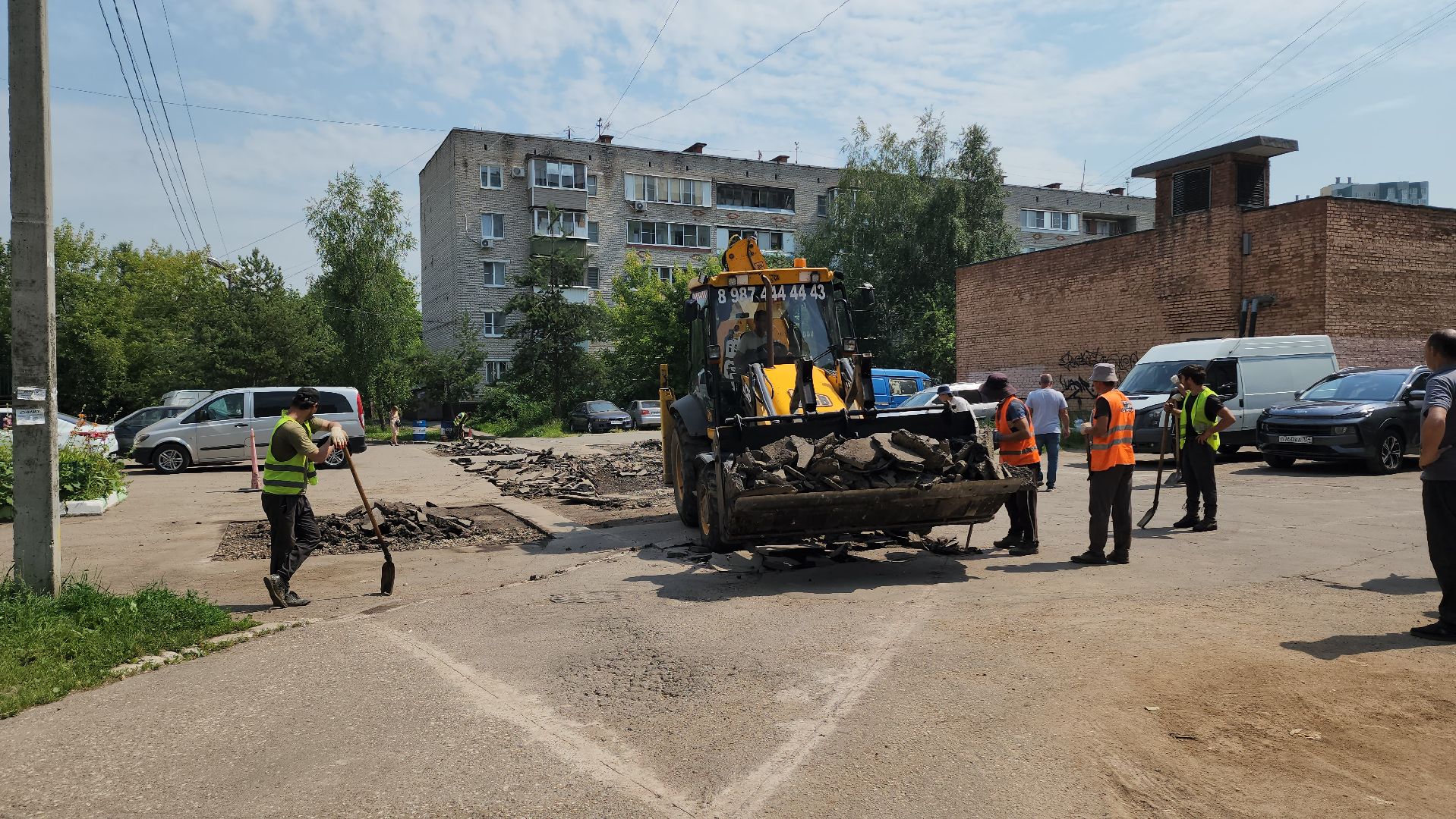 подготовительные работы, подготовка к асфальтированию, асфальт , Лобня ,