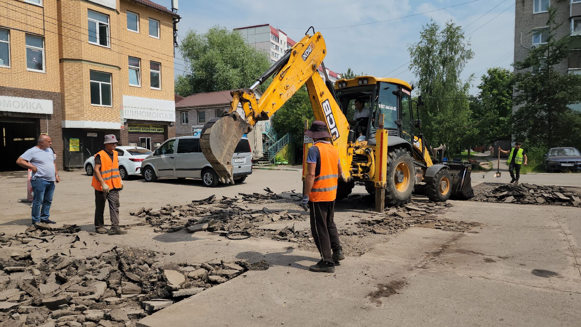 подготовительные работы, подготовка к асфальтированию, асфальт , Лобня ,