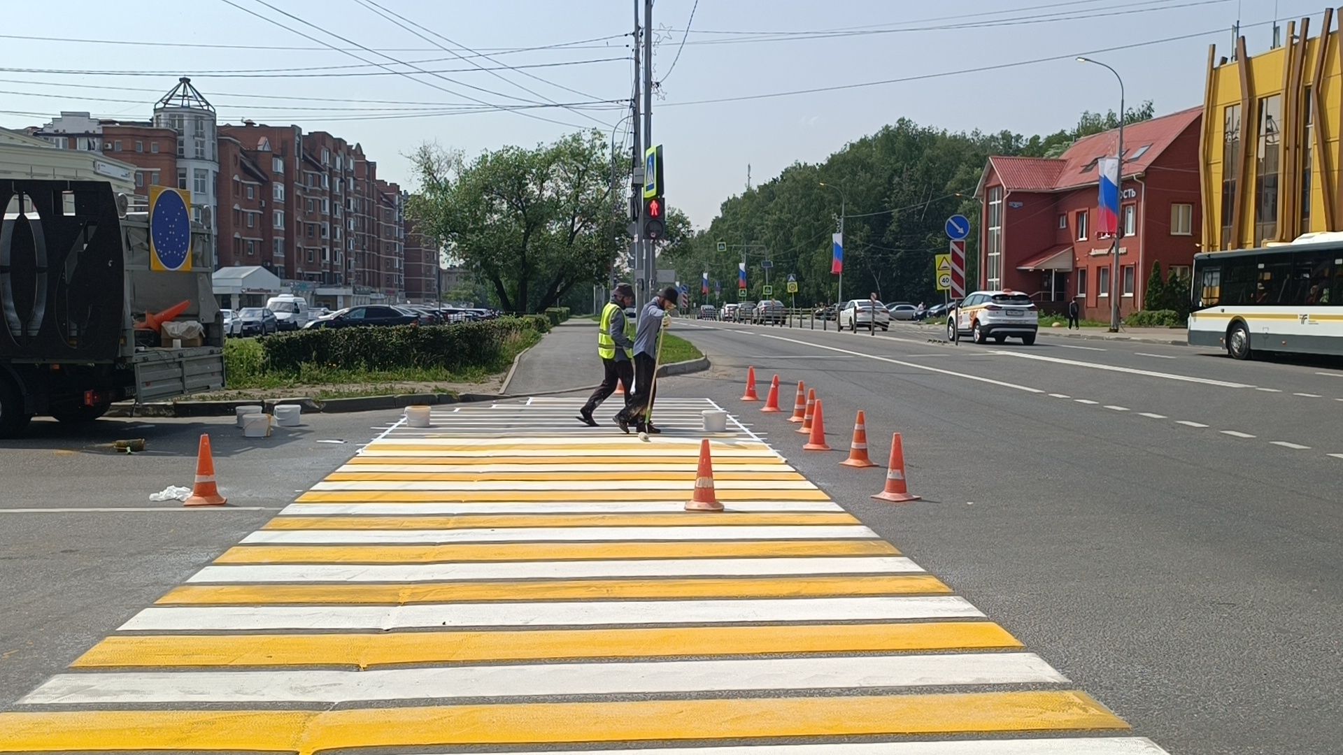 разметка дороги, лобня, дорога,