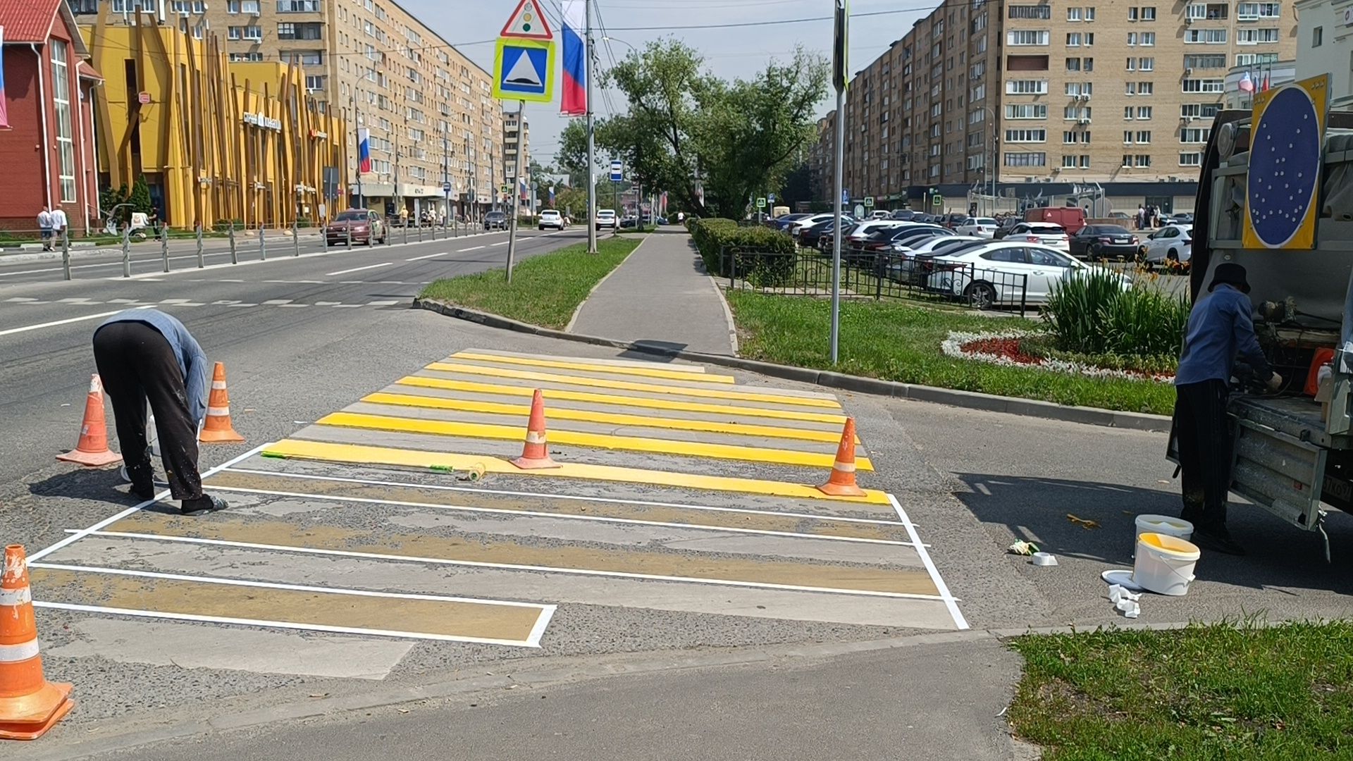 разметка дороги, лобня, дорога,