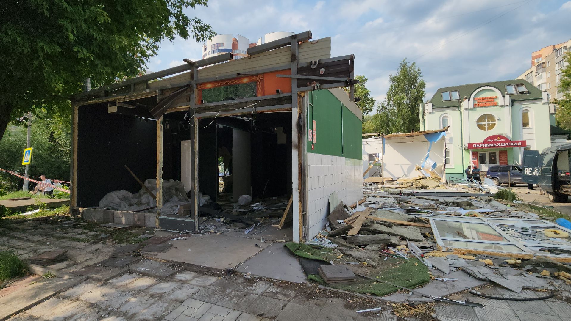 вертикалки, пушкино, снос, павильон, демонтажные работы,демонтаж торгового павильона,