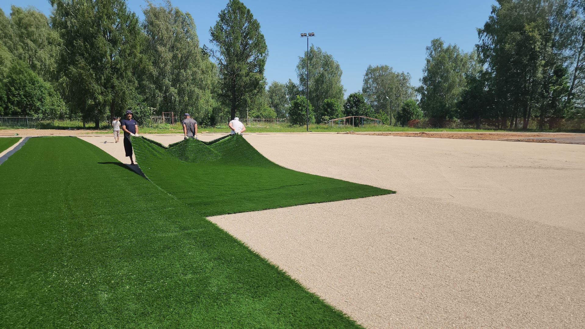 волоколамск, ремонт стадиона, искусственная трава,