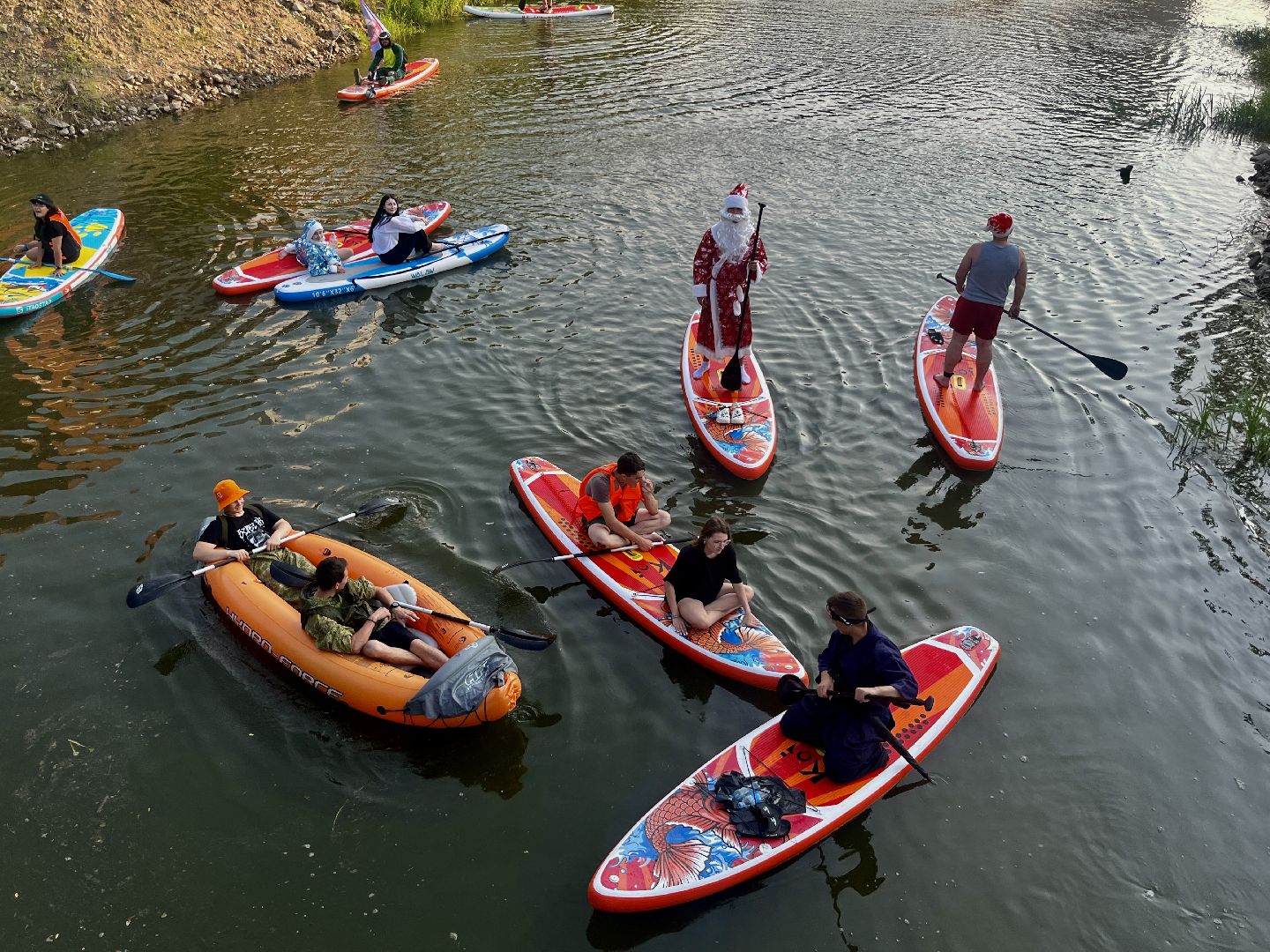наро-фоминск, наро-фоминский городской округ, река нара, сапборд, костюмированный заплыв, дед мороз,