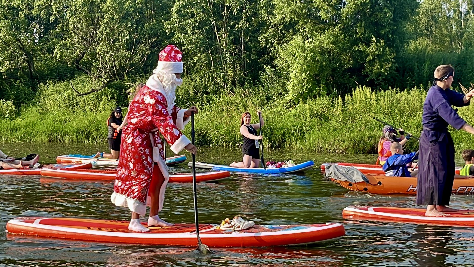 наро-фоминск, наро-фоминский городской округ, река нара, сапборд, костюмированный заплыв, дед мороз,