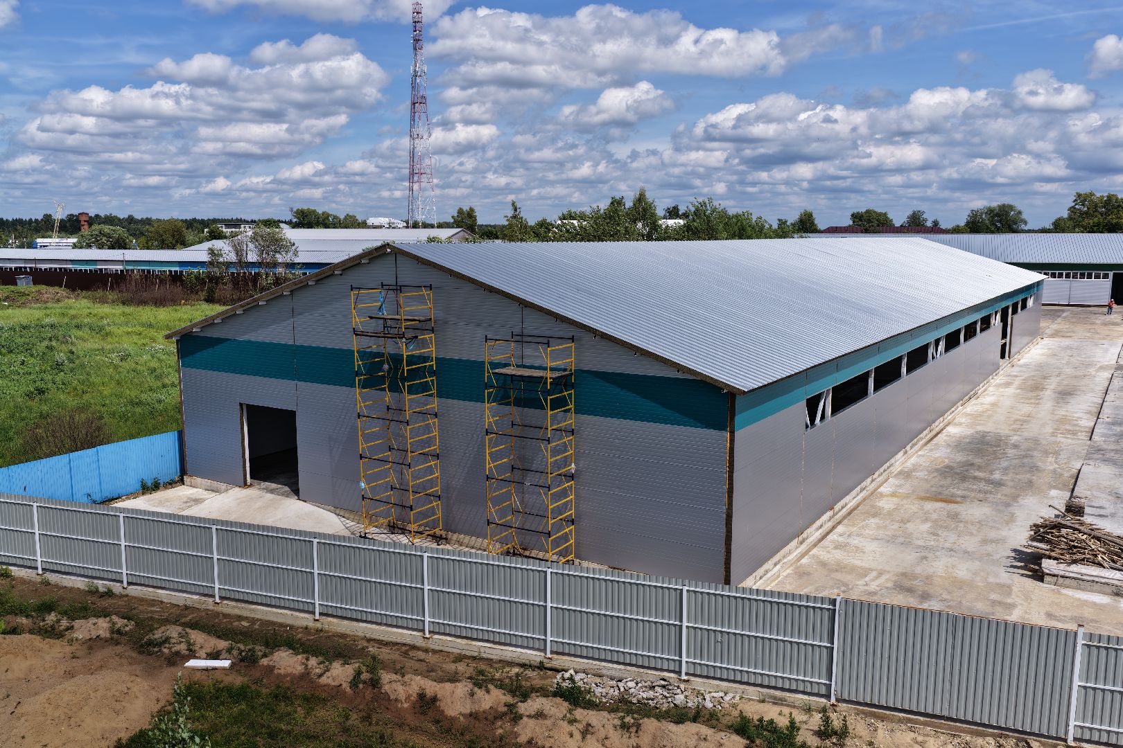 видео с коптера, завод по переработке пластика, завод в рузе,