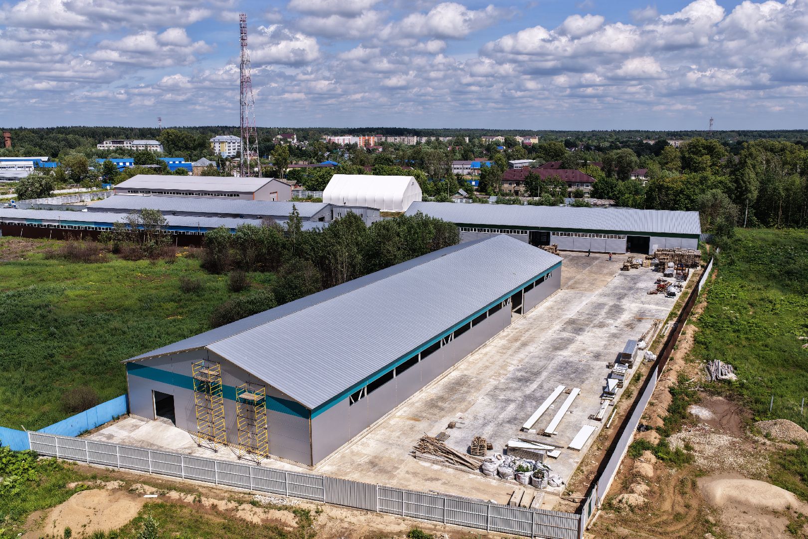 видео с коптера, завод по переработке пластика, завод в рузе,