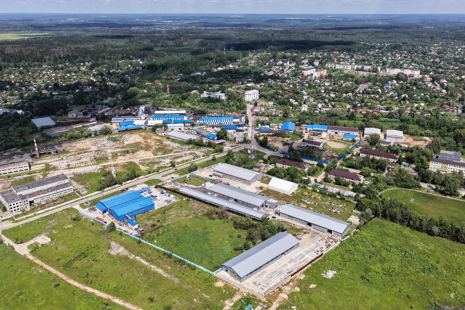 видео с коптера, завод по переработке пластика, завод в рузе,