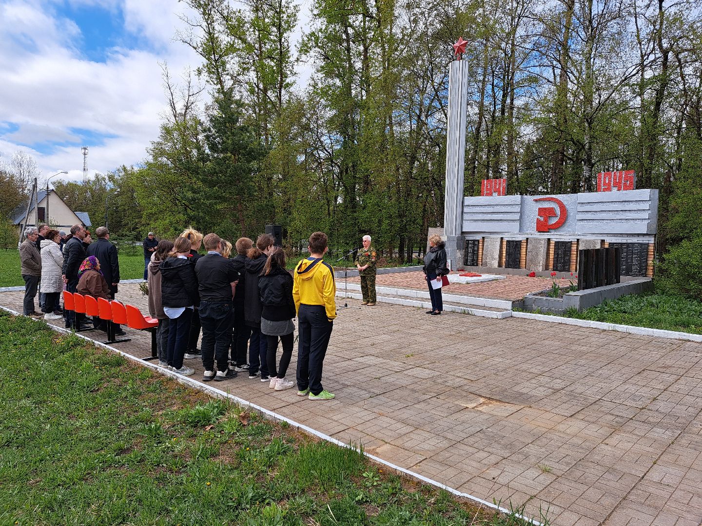 Рузский городской округ, Космодемьянский, памятный знак, герой войны, мемориал, День Победы