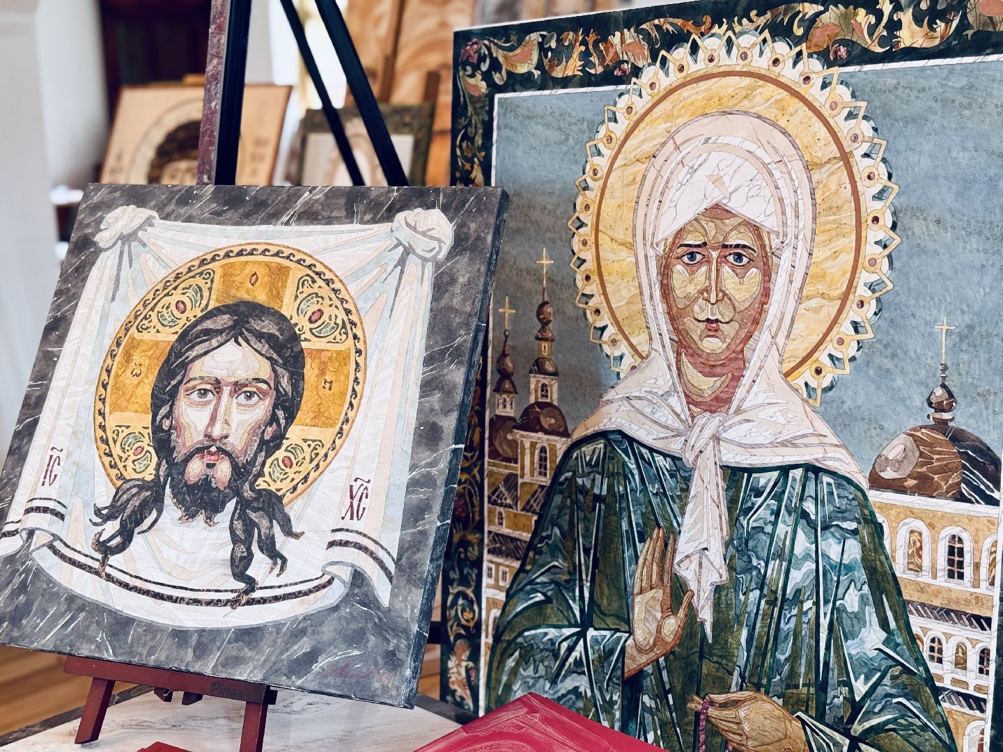 раменское, гжель, иконы, иконы из камня, православие, фестиваль, православный фестиваль, ромашковое поле, покровский храм ,