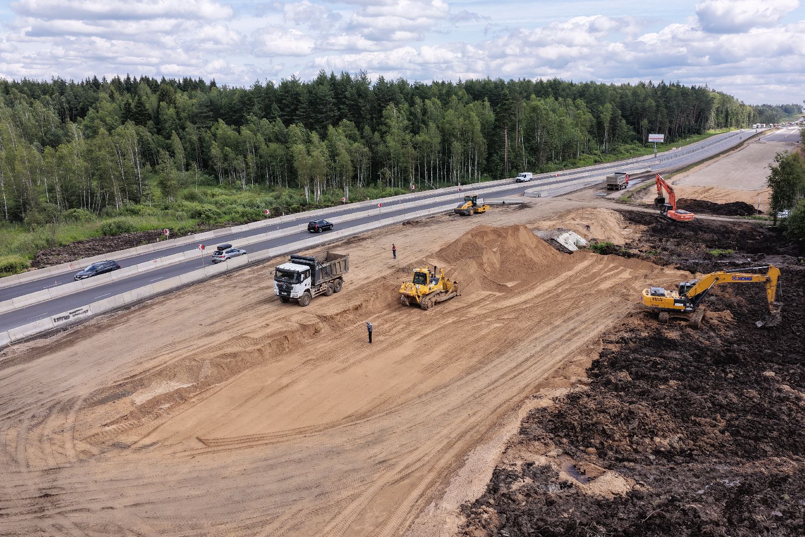 видео с коптера, расширение м-1, дороги подмосковья, реконструкция м-1,