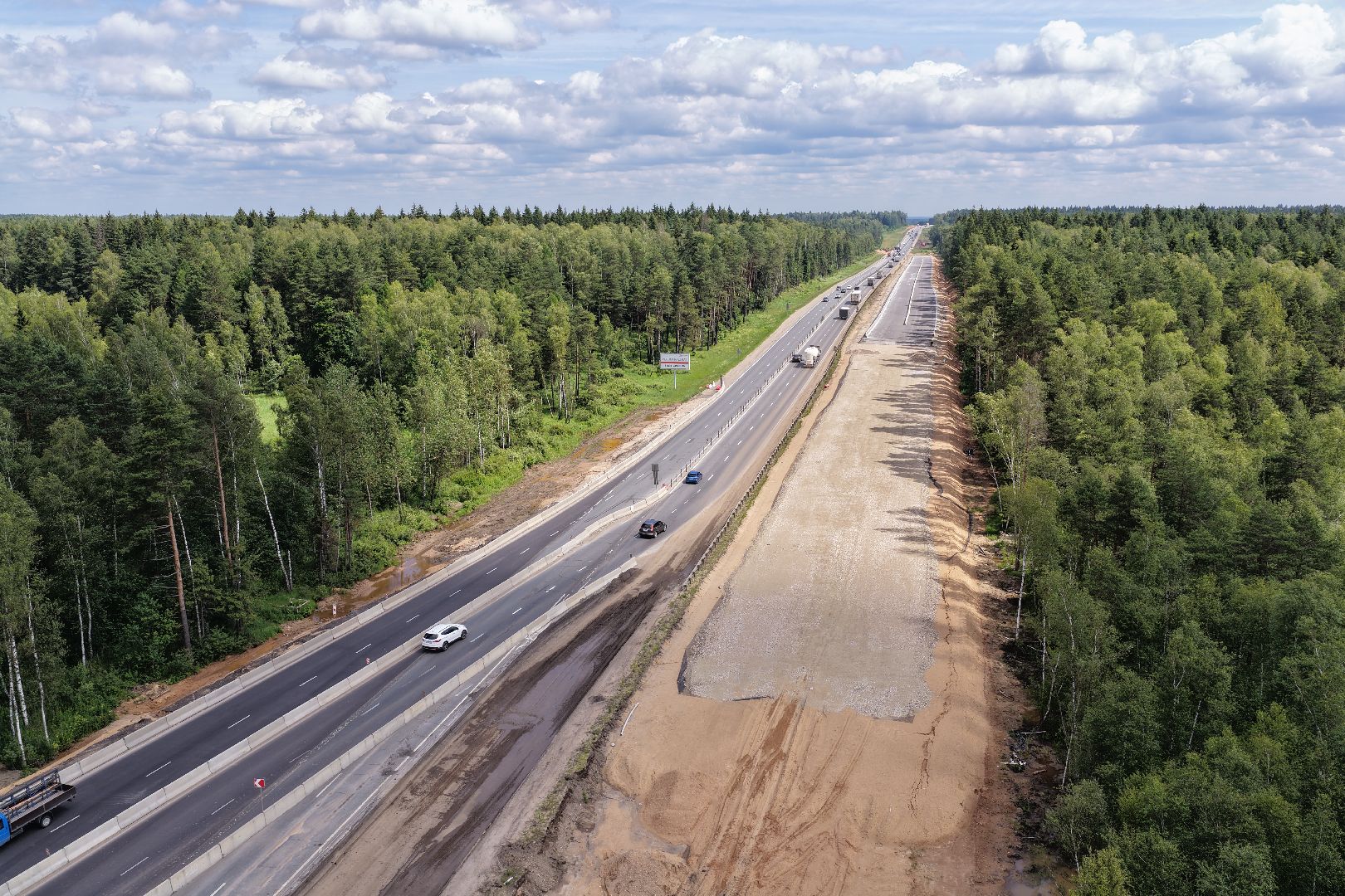 видео с коптера, расширение м-1, дороги подмосковья, реконструкция м-1,
