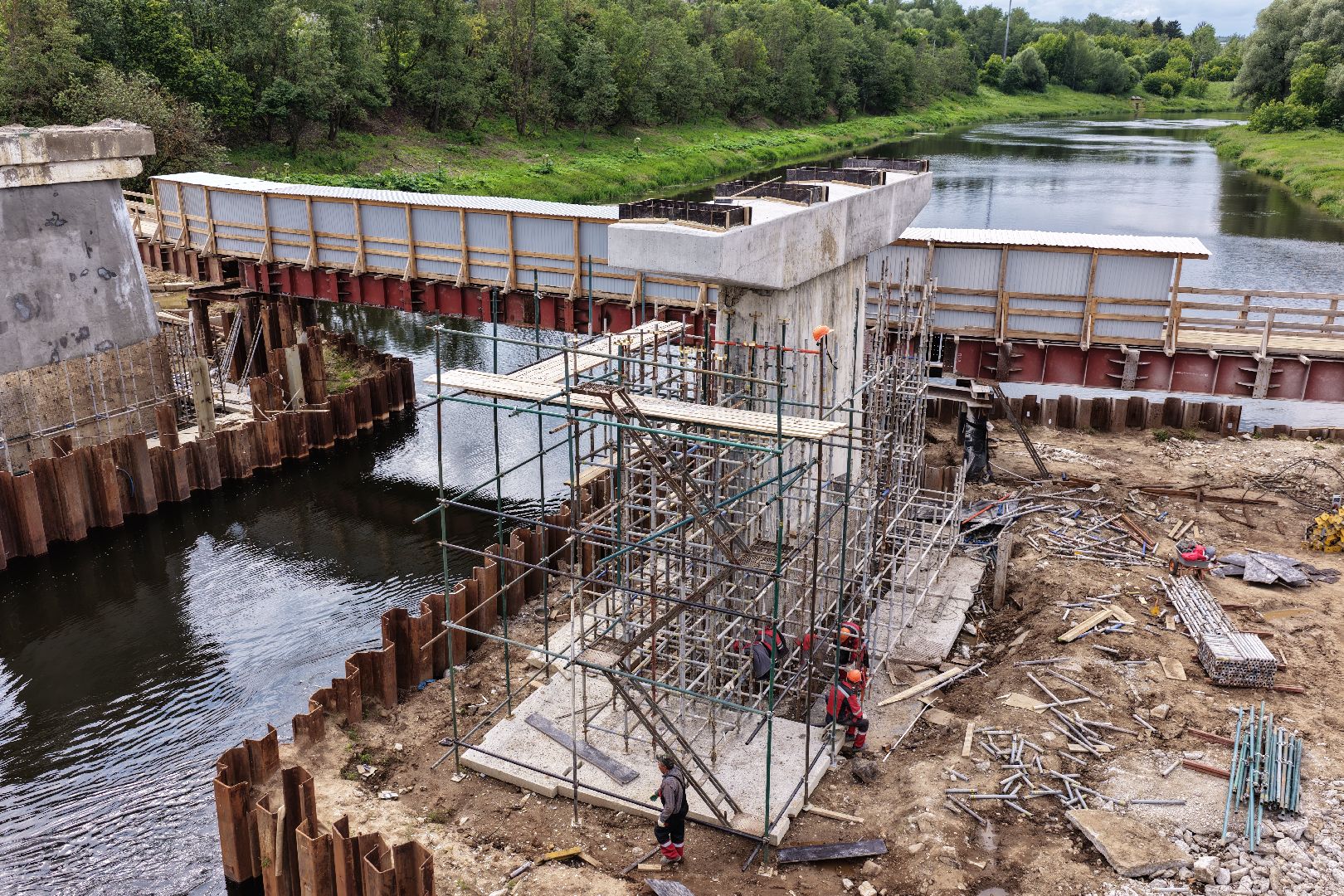 видео с коптера, мост через москву-реку, новый мост в рузе,