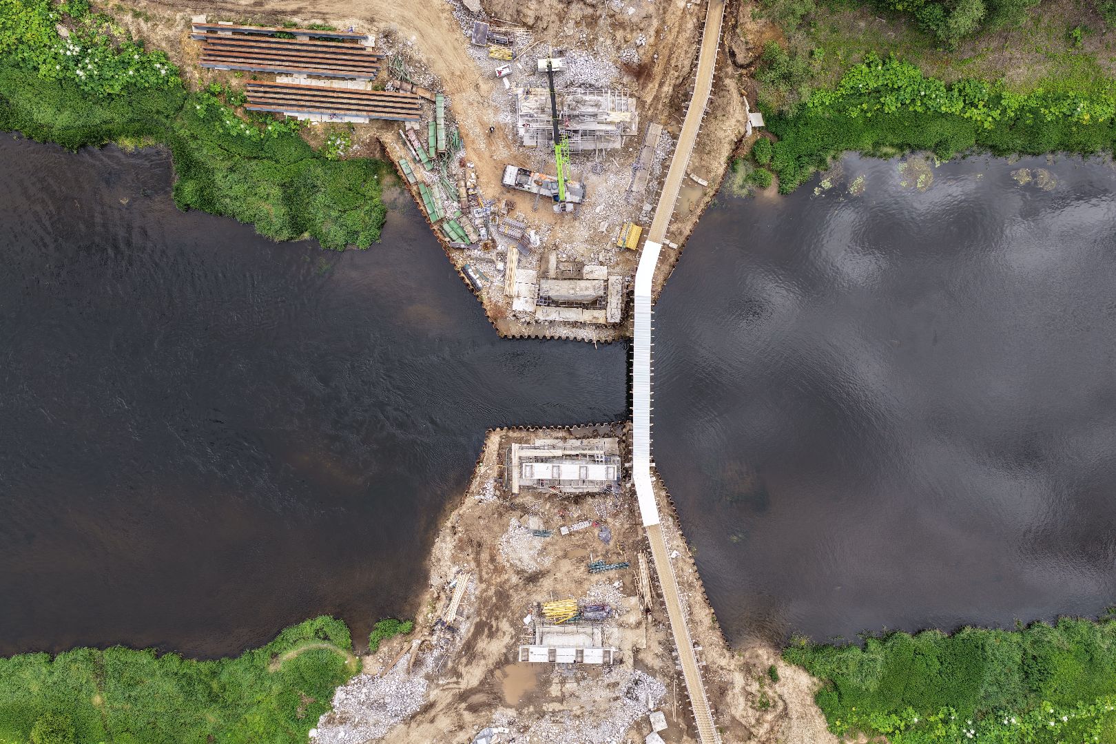 видео с коптера, мост через москву-реку, новый мост в рузе,