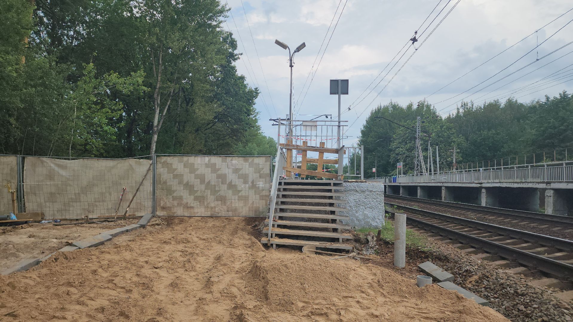 ремонт переезда, Лобня,железная дорога,