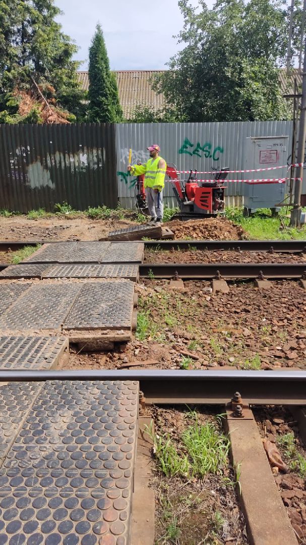 ремонт переезда, Лобня,железная дорога,