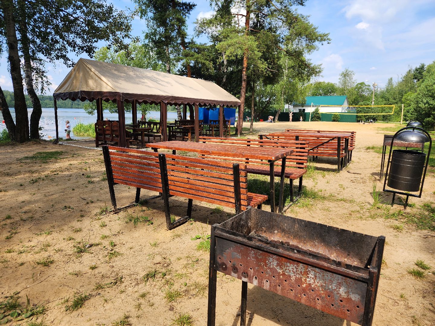 фрязино, пляжный отдых, мангальная зона, лето в подмосковье, озеро,