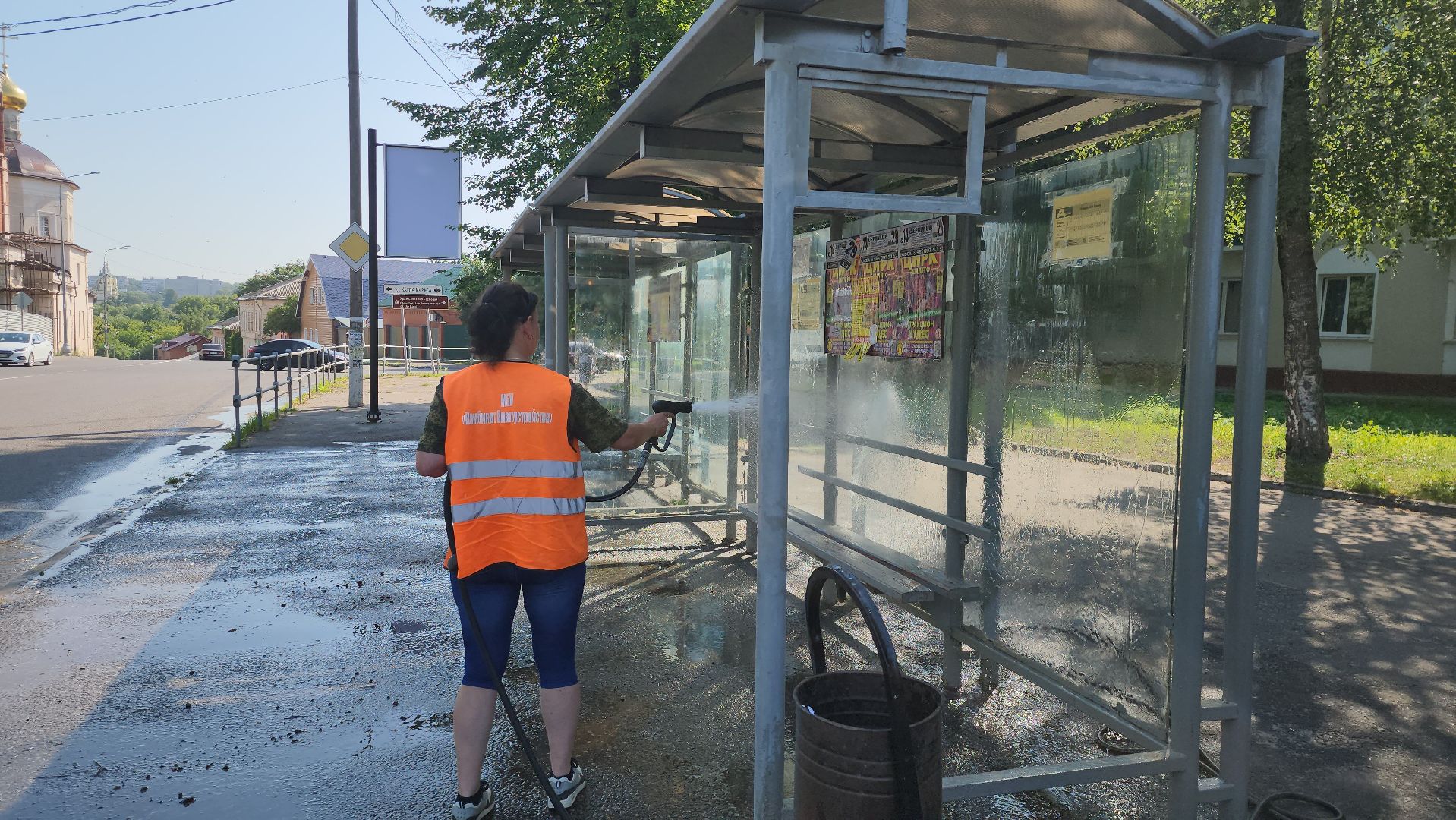 серпухов, подмосковье, уборка остановок,