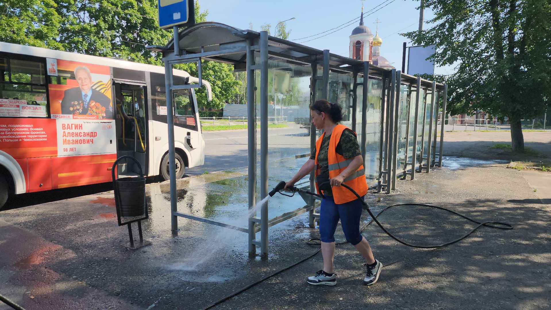 серпухов, подмосковье, уборка остановок,