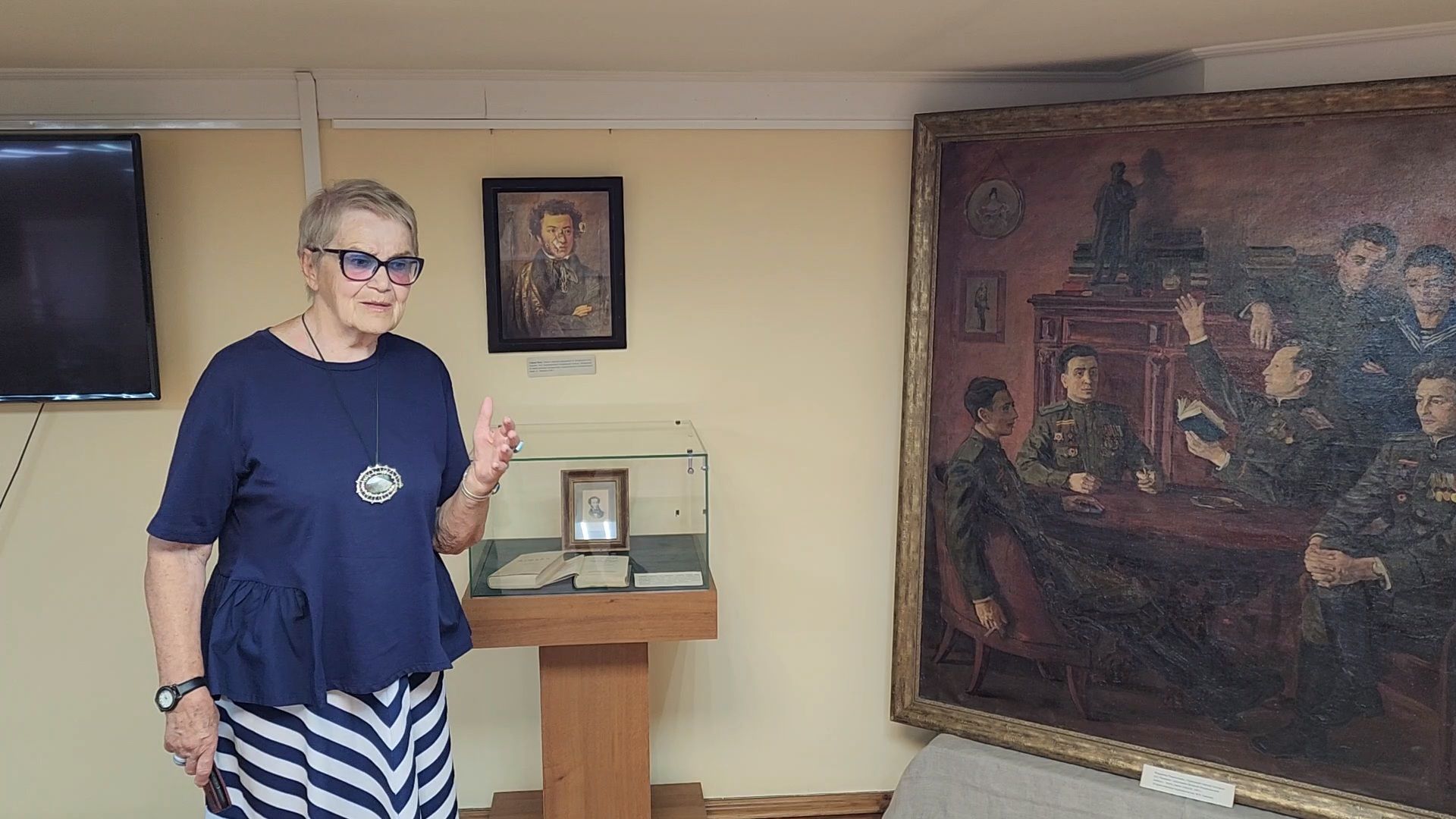 чехов, музей-усадьба лопасня-зачатьевское, выставка, пушкин - имя ратное, экспозиция, картины, рисунки, великая отечественная война,  80-летие победы, фотографии, письма, потомки пушкина, юрий авдеев,