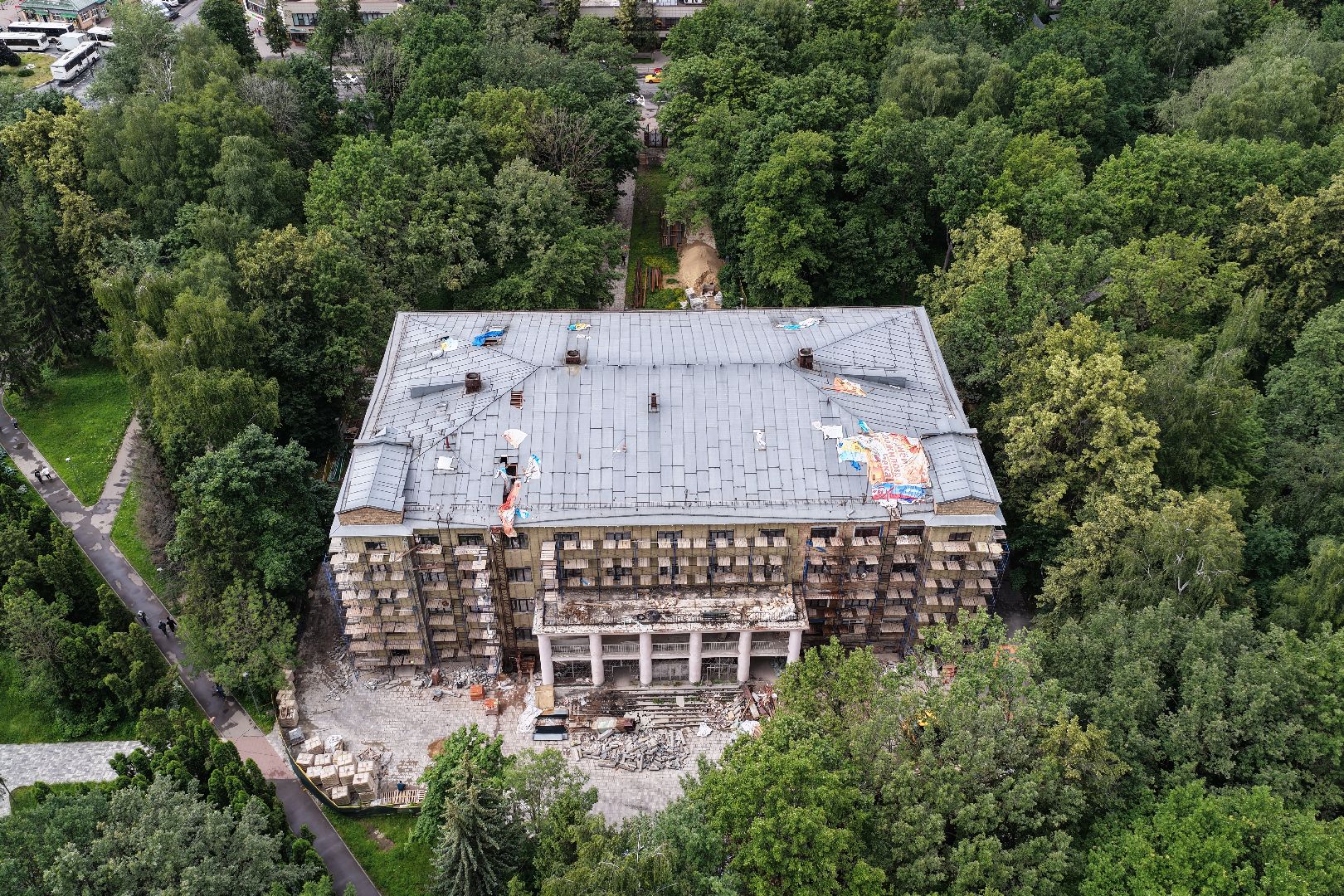 видео с коптера, дворец культуры родина, дворец культуры химки,