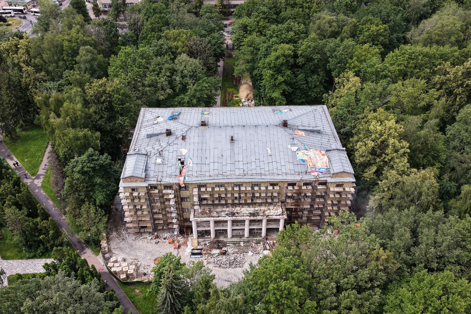 видео с коптера, дворец культуры родина, дворец культуры химки,